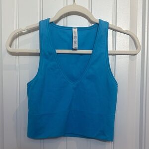 Athleta Aurora blue ribbed Crop Tank